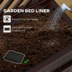 Elevated Wood Planter with Trellis for Climbing Plants, Raised Garden Bed with Legs and Drainage Holes, Carbonized - Image 5