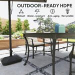 Square Patio Umbrella Base Holder, Heavy Duty Outdoor Umbrella Stand Base, Filled Up to 42lbs with Sand or 33lbs with Water for Garden, Poolside - Image 6