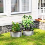 Set of 2 Raised Garden Bed, Metal Planter Box with Safety Edging, Easy-to-assemble Stock Tank 3'x3'x1.4' Silver - Image 8