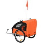 2-Seat Child Bike Trailer for Kids with a Strong Steel Frame, 5-Point Safety Harnesses, & Comfortable Seat, Orange - Image 8