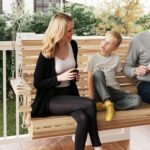 3-Seater Swing Bench, Wooden Porch Swing with Cupholders, Hanging Chains for Patio Garden, Nature Wood - Image 8