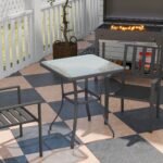 27" Square Bistro Table Garden Dining Table Outdoor Tempered Glass Table - Image 2