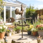 Metal Rooster Weathervane, Roof Mount Wind Direction Indicator, Outdoor Weather Vanes - Image 2