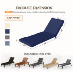 2-Piece Patio Chair Cushions with Backrests, Replacement Cushions for Outdoor Lounge Chair, Navy - Image 3