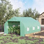 Walk In Tunnel Greenhouse, Portable Outdoor Plant House with Roll Up Doors - Image 2