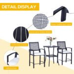 3pcs Patio Bar Set with Soft Cushion, Rattan Wicker Outdoor Furniture Set for Backyards, Lawn, Deck, Poolside - Image 6
