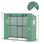 Walk-in Portable Greenhouse Small Greenhouse for Outdoors with UV-resistant PE Cover, 6.6' x 2.5' x 5.6' Green - Image 3