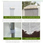 14.6' x 6.6' x 6.6' Walk-In Tunnel Greenhouse, Large Garden Hot House Kit with 6 Roll-up Windows & Roll Up Door, Steel Frame, White - Image 4