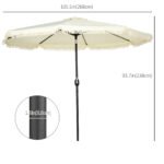 9 ft Cantilever Umbrella with Push Button Tilt and Crank Tassles and 8 Ribs Shade Umbrellas for Garden - Image 3