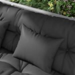 59" Tufted Bench Cushions & Throw Pillows, Replacement Bench Seat Pad, Back & 2 Pillows for Outdoor Furniture, Charcoal - Image 8