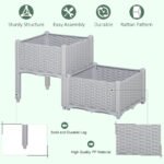 2-Piece Raised Garden Bed with Legs, Self-Watering Planter Box Raised Bed to Grow Flowers, Herbs & Vegetables, Gray - Image 4