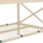 Galvanized Raised Garden Bed, Metal Planter Box with Legs, Storage Shelf and Bed Liner, Cream - Image 8