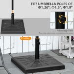 42lbs Resin Patio Umbrella Base, 20" Square Outdoor Umbrella Stand Holder for Parasol Poles 1.26", 1.5", and 1.9" Dia - Image 4