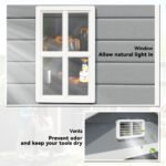6x4.5 Outdoor Storage Shed, Lockable Tool Shed with Double Doors, Vent and Window for Garden, Cottage Style, Family Use, Gray - Image 7