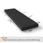 Chaise Lounge Cushion, 4" Thick Outdoor Lounge Chair Cushion with Ties for Patio, 21" x 72 ", Gray - Image 3