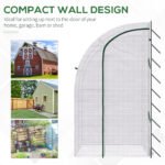5' x 4' x 7' Outdoor Lean to Greenhouse, Walk-In Green House Plant Nursery with Roll-up Window, PE Cover, White - Image 5