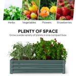 Galvanized Raised Garden Bed, 4' x 4' x 1' Metal Planter Box, for Growing Vegetables, Flowers, Herbs, Succulents, Green - Image 4