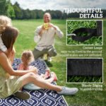 Reversible Outdoor Rug, Waterproof Plastic Straw with Carry Bag, 9' x 18', Blue & White Gourd Border - Image 8