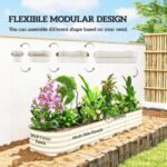 7.9' x 2' x 1' Galvanized Raised Garden Bed Kit, Metal Planter Box with Safety Edging, Cream - Image 4