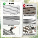 Galvanized Raised Garden Bed, 4' x 2' x 1' Metal Planter Box, for Growing Vegetables, Flowers, Herbs, Succulents, Silver - Image 5