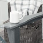 Outdoor Rocking Chair, HDPE Adirondack Porch Rocker Chair for Garden, Patio, Light Gray - Image 7