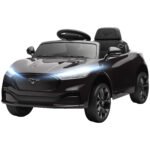 12V Kids Ride On Car, Licensed Ford Mustang Mach-E Electric Car with Remote Control, LED Light, Music