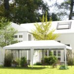 10' x 19.2' Outdoor Gazebo Pop Up Canopy Party Tent with Carrying Bag, White - Image 2