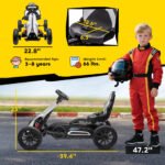 12V Electric Go Kart for Kids, Ride On Toy with EVA Tires, 2 Speeds, Adjustable Seat, Safety Belt for 3-8 Years - Image 3