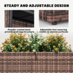 Tall Rectangular Planter with Removable Liner, Holes, PE Wicker Large Planter Box for Indoor Outdoor Plants, Brown - Image 6