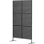 Decorative Privacy Fence Screen, Metal Outdoor Privacy Screen Climbing Plant Trellis with Stand, 78" H x 48" W, Black