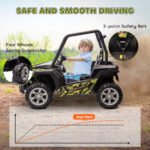 12V Kids Electric Car with Parent Remote Control, Spring Suspension, Soft Start, Music, LED Light, Safety Belt, Green - Image 5