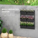 3-Tier Hanging Planter with 6 Pots for Indoor and Outdoor Use, Wall Planter, Self Draining & Wall Mounted, Black - Image 4