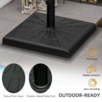 42lbs Resin Patio Umbrella Base, 20" Square Outdoor Umbrella Stand Holder for Parasol Poles 1.26", 1.5", and 1.9" Dia - Image 5