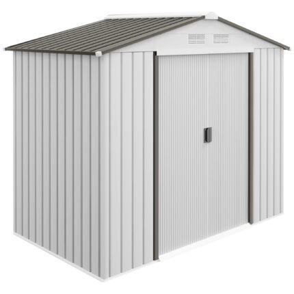 Garden Shed with Air Vents, 7' x 4', White