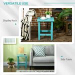 Patio Side Table, 15" Square Outdoor End Table, HDPE Plastic Tea Table for Adirondack Chair, Backyard or Lawn, Green - Image 5