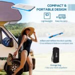 10 x 7ft Water Inflatable Floating Dock, Inflatable Platform Island, Large Floating Mat Raft with Air Pump & Backpack, for Pool, Beach, Ocean, White - Image 5