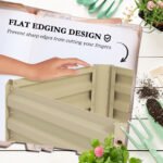 Galvanized Planter Box, 24" x 24" x 73.5" Raised Garden Bed with Tomato Cage for Climbing Vines, Cream - Image 6