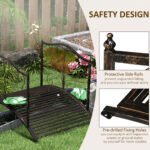 4’ Metal Arch Backyard Garden Bridge with Safety Siderails, Delicate Scrollwork, & Easy Assembly, Black Bronze - Image 5