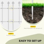 Metal Decorative Garden Fence, 9.2' x 17.25" 5 Steel Panels, Decorative Border for Landscape, Flower Bed, Animals, White - Image 4