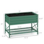 Galvanized Raised Garden Bed, Metal Planter Box with Legs, Storage Shelf and Bed Liner, Green - Image 3
