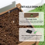 Raised Garden Bed with PE Greenhouse Cover Outdoor Planter Box for Herbs and Vegetables, 48 x 22 x 46 inch, Brown - Image 5