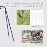 Metal Swing Set with Glider, Two S Seats and Adjustable Height, Outdoor Heavy Duty A-Frame Kids Playset Suitable for Playground, Backyard, Purple - Image 8