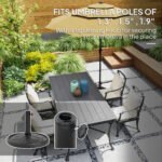 Round Patio Umbrella Base, 26 lbs Resin Outdoor Umbrella Stand Base, Patio Umbrella Stand for 1.3"/1.5"/1.9" Umbrella Poles for Outdoor, Lawn, Poolside - Image 4