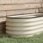 7.9' x 2' x 1.4' Galvanized Raised Garden Bed Kit, Metal Planter Box with Safety Edging, Cream - Image 8