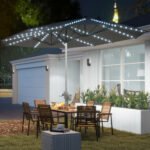 15ft Double-Sided Outdoor Umbrella with Solar Lights, UPF50+ Extra Large Aluminum Patio Umbrella with Crank - Image 2