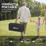 Reversible Outdoor Rug, Waterproof Plastic Straw with Carry Bag, 9' x 12', White & Black Toothed Rhombus - Image 4