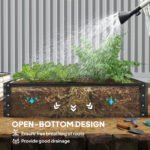 Galvanized Raised Garden Bed, 4' x 4' x 1' Metal Planter Box, for Growing Vegetables, Flowers, Herbs, Succulents, Gray - Image 6