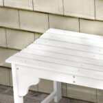 Slatted Wooden Garden Bench, Curved Seat Front Porch Bench, White - Image 7