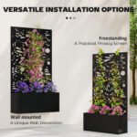 Metal Garden Bed with Trellis for Climbing Plants, Freestanding or Wall Mounted Flower Bed for Garden, Patio, Balcony - Image 5