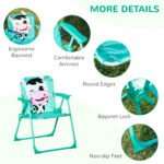 Kids Table and Chair Set, Outdoor Folding Garden Furniture, Picnic Table for Patio Backyard, with Removable & Height Adjustable Sun Umbrella, White - Image 5